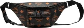 MCM Pre-owned Maxi Visetos Logogram PVC Waist Bag - Dames - Vintage Heuptassen - Zwart - ONE Size - Vintage