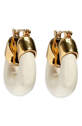 Lizzie Fortunato Mini Organic Hoop Earrings in White at Nordstrom