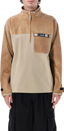 Kavu Half-Zip Pullover with Corduroy Accents and Chest Pocket