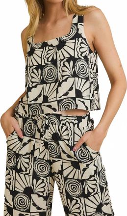 Gilli Cabana Casual Square Neck Top In Multi