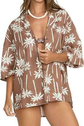 Billabong Beach Side Camp Shirt In Beige