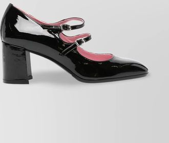 Carel alice block heel double strap pumps