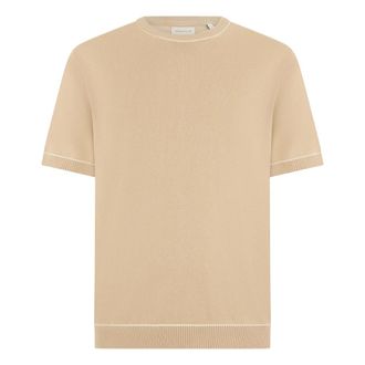 GANT Round-neck Knitwear, male, Beige, Size: XL Cotton Modal SS C-Neck