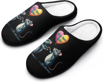 Generic Gay Rats Womens Slippers Warm House Slippers Indoor House Shoes with Anti-Skid Rubber Sole