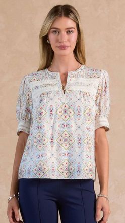 Current Air Cottagecore Floral Blouse In Multicolor