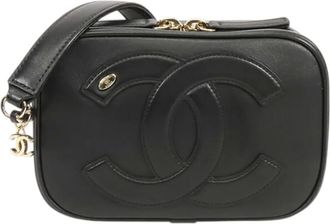 Chanel 2019 lamsleren CC Mania Camera crossbodytas - Zwart