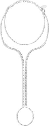 SHYMI Pav&eacute; Tennis Hand Chain -.925 Sterling Silver, 14K Gold-Plated, Rhodium Plated, 6 with 2 Extender, Cubic Zirconia Detailing, Day to Night