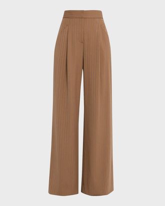 Veronica Beard Rimini Pinstripe Wide-Leg Pants