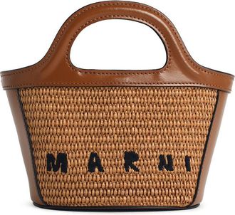 Marni Brown Leather Blend Micro Tropicalia Bag