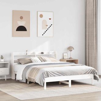 vidaXL Vidaxl - Estructura De Cama Sin Colch&oacute;n Madera De Pino Blanca 140x200 Cm