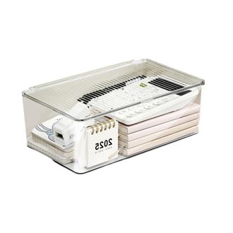 OEM Caja Organizadora De Escritorio Acr&iacute;lica Con Tapa Abatible - Mediana