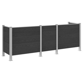 vidaXL Valla De Cubo De Basura Gris 315 X 85 X 115 Cm Aluminio Y Wpc Vidaxl