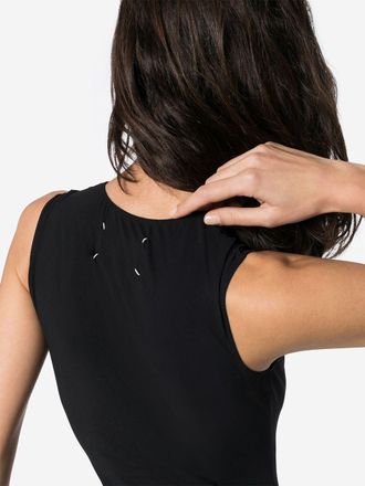 Maison Margiela Signature Four-Stitch Logo Bodysuit - Black