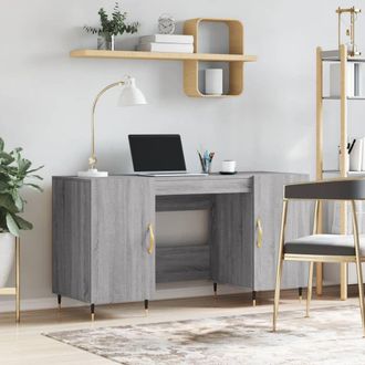 Berkfield Home Desk Grey Sonoma 140x50x75 cm Engineered Wood | Size: 140 x 50 x 75 cm