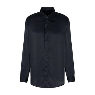 Emporio Armani Heren, Overhemden, Zwart, Maat: XL