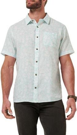 Travis Mathew Double Room Short Sleeve Button-Up Shirt in Eggshell Blue at Nordstrom Rack, Size Xx-Large