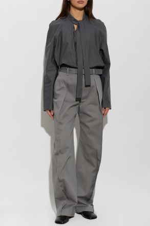 Christophe Lemaire Trousers With Belt, Womens, Grey