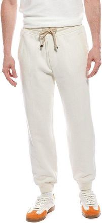 Brunello Cucinelli Cream Drawstring Jogger Pants, Size XXL