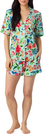 Room Service PJs Print Short Pajamas in Teal at Nordstrom, Size X-Small