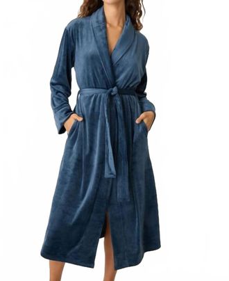 PJ Salvage Velvety Velour Robe In Navy