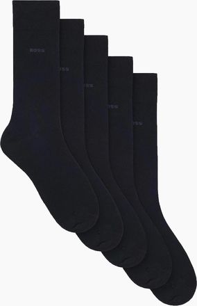 HUGO BOSS Mens Boss Black 5P RS BUSINESS SOCKS DARK BLUE - Navy - Size: 7/7.5/8/8.5/9/9.5/10/10.5/11