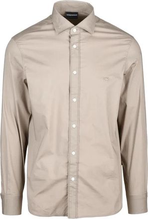 Emporio Armani Beige Regular Fit Cotton Elastane Shirt