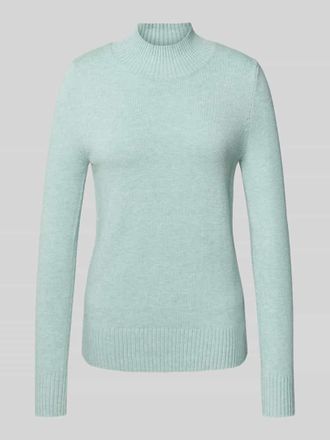 Christian Berg Strickpullover mit Stehkragen in Helltuerkis Melange, Größe XXL