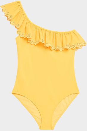 Ulla Johnson Solara Embroidered Flutter One-Piece Swimsuit