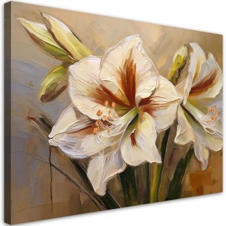 Artgeist Quadro su tela, Fiore dipinto di bianco - 120x80