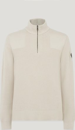 Belstaff Maglione Con Cerniera A Un Quarto Commander Uomo Cotone Biologico Betulla 2xl
