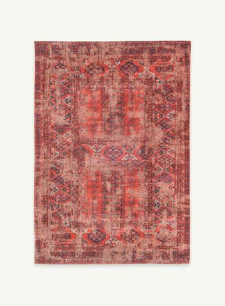 Louis De Poortere Bakhtiari Design - Alfombra Cl&aacute;sica Anticuaria - Hecha En B&eacute;lgica - Acabado A Mano - Antideslizante Natural - 100% Algod&oacute;n - 782 Ladrillo Rojo - 140 X