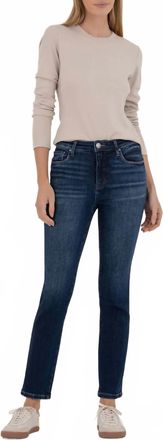Kut from the Kloth Reese High Rise Ankle Straight Jeans In Dark Denim