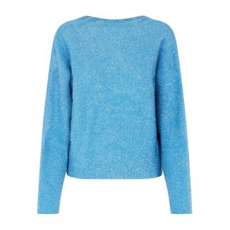 Stine Goya Minimalistische Gebreide Trui - Dames - Ronde hals truien - Blauw - M - Truien & Vesten