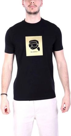 Karl Lagerfeld T-shirt met ronde hals - Heren - T-shirts - Zwart - M - Katoen - Tops
