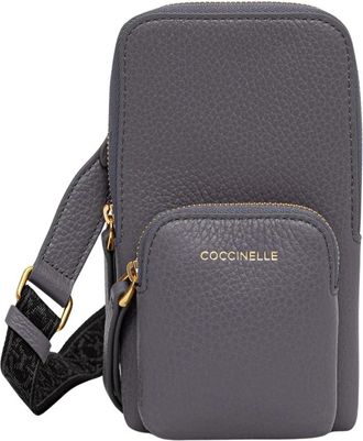Coccinelle Pixie Telefoonhoesje - Dames - Telefoonaccessoires - Grijs - ONE Size - Leer - Accessoires