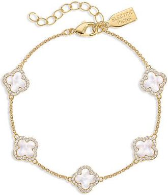 Electric Picks Mini White Icon Clover Bracelet at Nordstrom