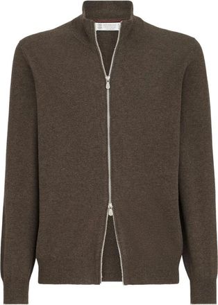Brunello Cucinelli Cashmere High-neck Cardigan With Zipper
