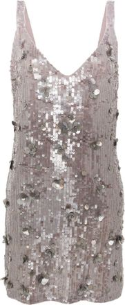 P.A.R.O.S.H. sequinned mini dress - women - glass/Polyamide/Elastane/PVC/Polyamide/Elastane - M - Grey