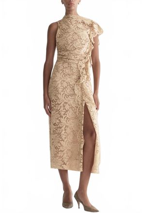 A.L.C. Astrid Lace Midi Dress In Beige