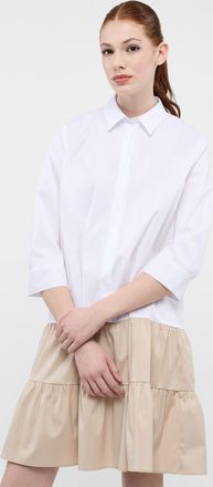 Eterna Blusenkleid ETERNA LOOSE FIT, Damen, Gr. 46, Normalgr&ouml;ssen, wei&szlig;, 75% Baumwolle, 5% Elasthan, 20% Polyamid, l&auml;ssig geschnitten, Kleider Blusenkleid