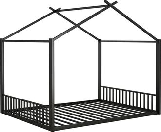 Urban Meuble Cama infantil cabina 140x200 cm en metal negro