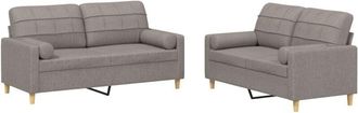 vidaXL Vidaxl - Juego De Sof&aacute;s Con Cojines 2 Piezas Tela Gris Taupe
