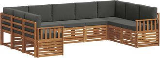 vidaXL Conjunto De Sof&aacute;s De Exterior 9 Uds. Natural Y Antracita Vidaxl