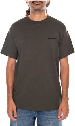 Carhartt Work in Progress S/S Script Embroidery T-Shirt - Heren - T-shirts - Groen - XL - Katoen - Tops