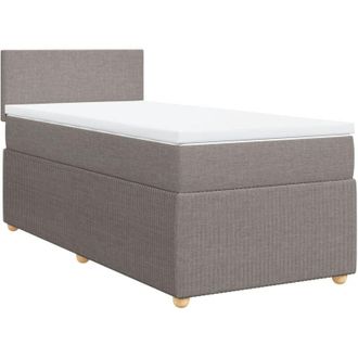 vidaXL Cama Box Spring Con Colch&oacute;n Tela Gris Taupe 90x190 Cm Vidaxl