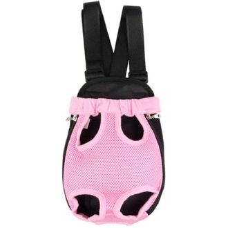 Trade Shop Trade Shop - Zaino Per Animali Domestici Traspirante Cani Regolabile Portatile Rete Tg.l Rosa