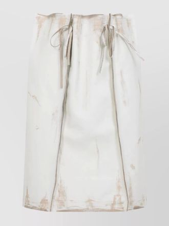 Prada calf leather midi straight skirt