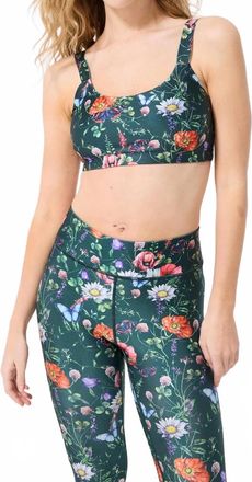 Terez Butterfly Floral Scoop Neck Bra In Green