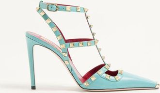 Valentino Garavani D&eacute;collet&eacute; Rockstud In Capretto 100mm Donna AZZURRO 35.5