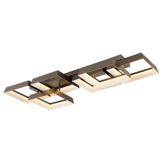 Netlighting Syrakus 6 Square Semi Flush Ceiling Light Matt Coffee LED 3000K in Brown